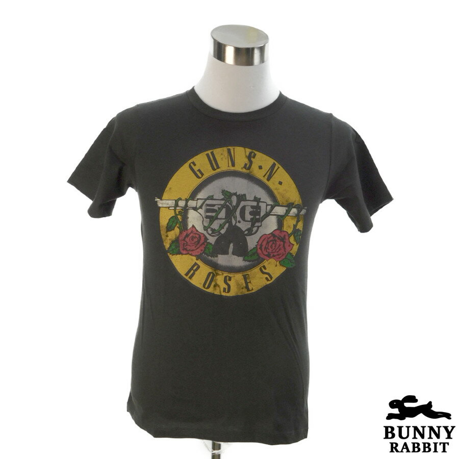 デザインTシャツ BUNNY RABBIT Guns N' Roses ガンズ・アンド・ローゼズ ビンテージ風 ハードロック ロック バンド フェス 黒 ブラック