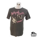 デザインTシャツ BUNNY RABBIT New York Dolls ニューヨーク・ドールズ ビンテージ風 パンク ロック バンド フェス 黒 ブラック