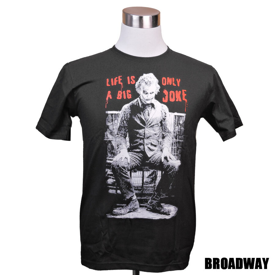 【3/19 20:00-3/31 10:59 ポイント10倍!】デザインTシャツ Broadway Joker ジョーカー 映画Tシャツ プリントTシャツ アメコミ ヒース・レジャー ダークナイト グッズ 音楽 ロック フェスコーデ Tシャツ メンズ レディース サイズM＆L