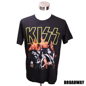 【3/19 20:00-3/31 10:59 ポイント10倍!】デザインTシャツ Broadway KISS キッス ハードロック レジェンド Tシャツ メンズ レディース サイズM＆L