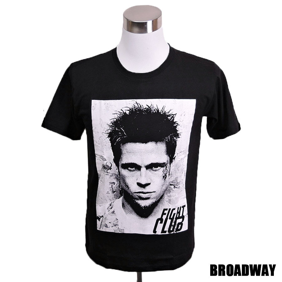 デザインTシャツ Broadway Fight Club ファイト・クラブ 映画Tシャツ プリントTシャツ グッズ 洋画 ブラッド・ピット Tシャツ 男女兼用 サイズM＆L