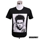 デザインTシャツ Broadway Fight Club ファイト・クラブ 映画Tシャツ プリントTシャツ グッズ 洋画 ブラッド・ピット Tシャツ 男女兼用 サイズM＆L