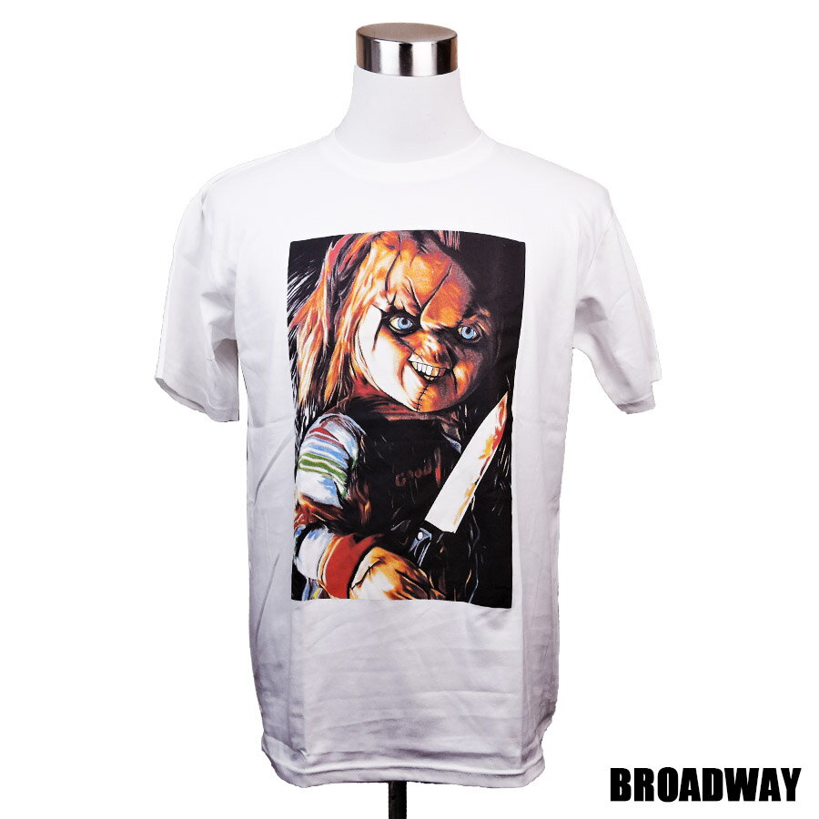 デザインTシャツ Broadway Chucky2 チャッキー2 映画Tシャツ プリントTシャツ グッズ 洋画 ホラー チャイルド・プレイ Tシャツ 男女兼用 サイズM＆L