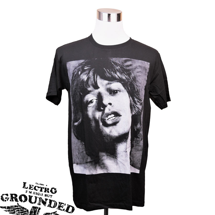 デザインTシャツ LECTRO GROUNDED Mick Jagger ミック ジャガー The Rolling Stones ザ ローリング ストーンズ 音楽 ロック バンド UK 60年代 60 039 s プリントTシャツ グッズ Tシャツ 男女兼用 サイズM＆L