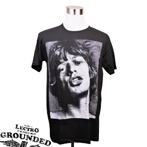 デザインTシャツ LECTRO GROUNDED Mick Jagger ミック・ジャガー The Rolling Stones ザ・ローリング・ストーンズ 音楽 ロック バンド UK 60年代 60's プリントTシャツ グッズ Tシャツ 男女兼用 サイズM＆L