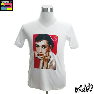 デザインTシャツ Vネック Keetatat Sitthiket Audrey Hepburn2 オードリー・ヘプバーン2 プリントTシャツ ハリウッド 女優 映画T Tシャツ メンズ レディース サイズM＆L