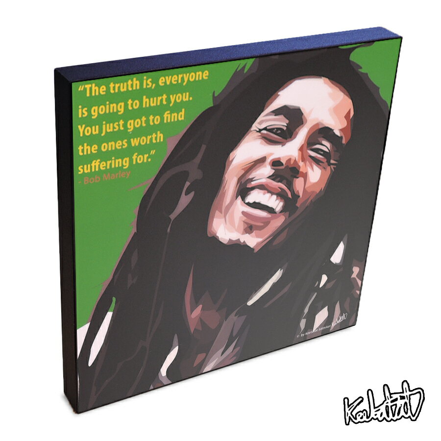 ポップアートフレーム Bob Marley ボブ マーリー2 KEETATAT SITTHIKET アートパネル インテリア 雑貨 店舗 内装 玄関 おしゃれ ポスター 絵 イラスト 壁掛け レゲエ 音楽 偉人 レジェンド ラスタファリ