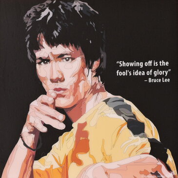 【6/4/20：00-6/12/10：59 ポイント10倍!】Bruce Lee　ブルース・リー KEETATAT SITTHIKET キータタット・シティケット ポップアート アートパネル アートフレーム 絵 イラスト グラフィック 壁掛け おしゃれ インテリア アクションスター 偉人 カンフー 香港 俳優 映画