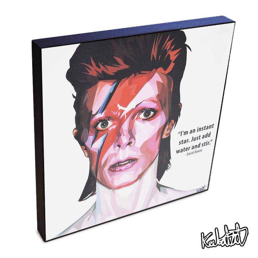 ポップアートフレーム David Bowie　デヴィッド・ボウイ KEETATAT SITTHIKET アートパネル インテリア 雑貨 店舗 内装 玄関 おしゃれ ポスター 絵 イラスト 壁掛け ロック ポップス スター UK イギリス レジェンド 音楽 アラジン・セイン 1973