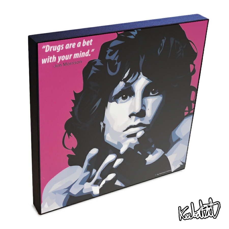 ポップアートフレーム Jim Morrison　ジム・モリソン KEETATAT SITTHIKET アートパネル インテリア 雑貨 店舗 内装 玄関 おしゃれ ポスター 絵 イラスト 壁掛け ドアーズ ロック レジェンド バンド スター 音楽