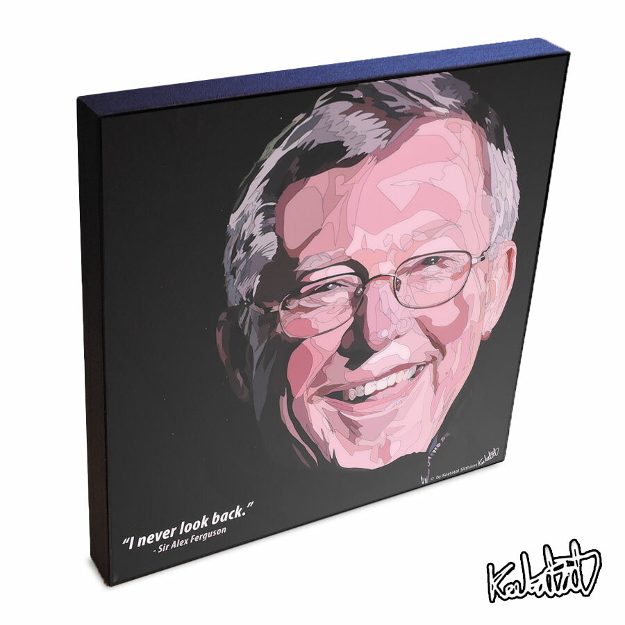 ポップアートフレーム Alex Ferguson2　アレックス・ファーガソン2 KEETATAT SITTHIKET アートパネル インテリア 雑貨 店舗 内装 玄関 おしゃれ ポスター 絵 イラスト 壁掛け サッカー 監督 プレミアリーグ マンチェスター・ユナイテッド レジェンド