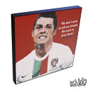 ポップアートフレーム Cristiano Ronaldo (Portugal) クリスティアーノ ロナウド（ポルトガル） KEETATAT SITTHIKET アートパネル インテリア 雑貨 店舗 内装 玄関 おしゃれ ポスター 絵 イラスト 壁掛け サッカー選手 フォワード ポルトガル代表