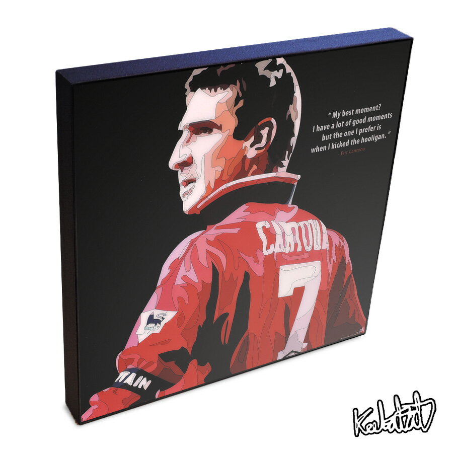 ポップアートフレーム Eric Cantona2　エリック・カントナ2 KEETATAT SITTHIKET アートパネル インテリア 雑貨 店舗 内装 玄関 おしゃれ ポスター 絵 イラスト 壁掛け サッカー選手 フォワード マンチェスター・ユナイテッド フランス代表 レジェンド