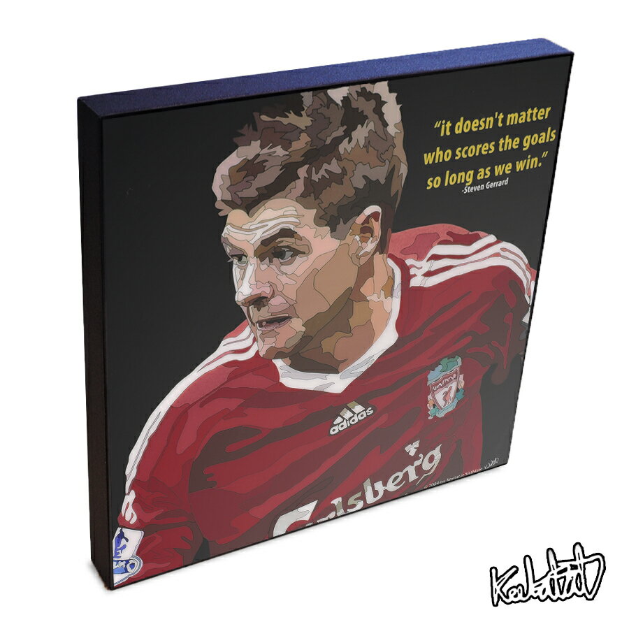 ポップアートフレーム Steven Gerrard (Liverpool) スティーヴン ジェラード KEETATAT SITTHIKET アートパネル インテリア 雑貨 店舗 内装 玄関 おしゃれ ポスター 絵 イラスト 壁掛け サッカー選手 リヴァプール プレミアリーグ ミッドフィールダー イングランド代表