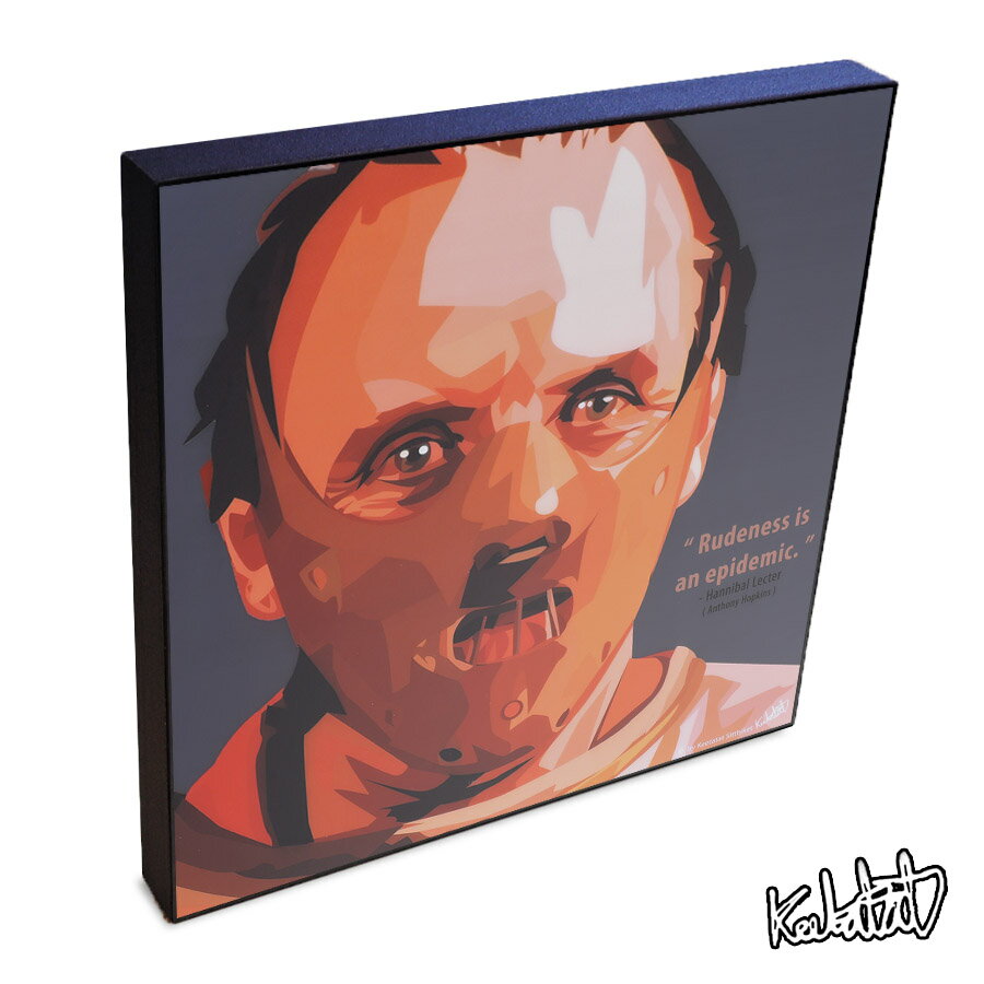 ポップアートフレーム Hannibal Lecter　ハンニバル　レクター KEETATAT SITTHIKET アートパネル インテリア 雑貨 店舗 内装 玄関 おしゃれ ポスター 絵 イラスト 壁掛け アンソニー・ホプキンス 羊たちの沈黙 映画 キャラクター ホラーのサムネイル