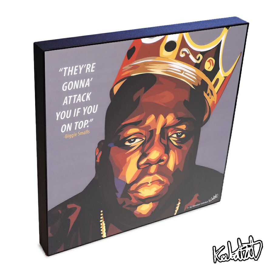 楽天スマイルワゴン楽天市場店ポップアートフレーム Biggie Smalls　ノトーリアス・B.I.G.（ビギー・スモールズ） KEETATAT SITTHIKET アートパネル インテリア 雑貨 店舗 内装 玄関 おしゃれ ポスター 絵 イラスト 壁掛け ラッパー ヒップホップ ブラックミュージック 音楽 レジェンド