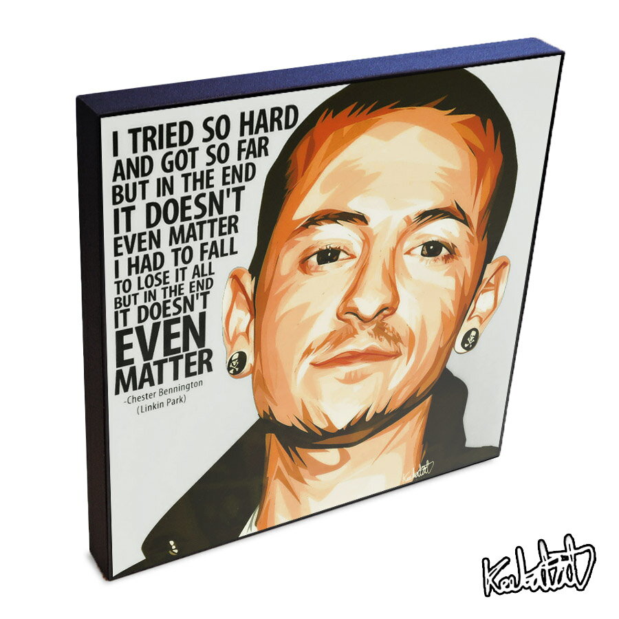 ポップアートフレーム Chester Bennington　チェスター・ベニントン KEETATAT SITTHIKET アートパネル インテリア 雑貨 店舗 内装 玄関 おしゃれ ポスター 絵 イラスト 壁掛け リンキン・パーク ロック 歌手 バンド 音楽
