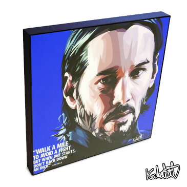 【6/4/20：00-6/12/10：59 ポイント10倍!】John Wick　ジョン・ウィック（キアヌ・リーブス） KEETATAT SITTHIKET キータタット・シティケット ポップアート アートパネル アートフレーム 絵 イラスト グラフィック 壁掛け おしゃれ インテリア 映画 キャラクター