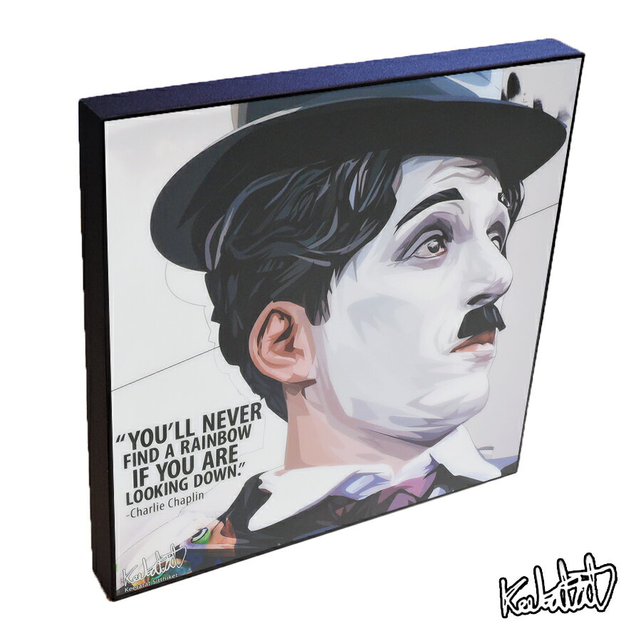 楽天スマイルワゴン楽天市場店ポップアートフレーム Charlie Chaplin2　チャールズ・チャップリン2 KEETATAT SITTHIKET アートパネル インテリア 雑貨 店舗 内装 玄関 おしゃれ ポスター 絵 イラスト 壁掛け コメディアン 俳優 ハリウッド 映画 クラシック