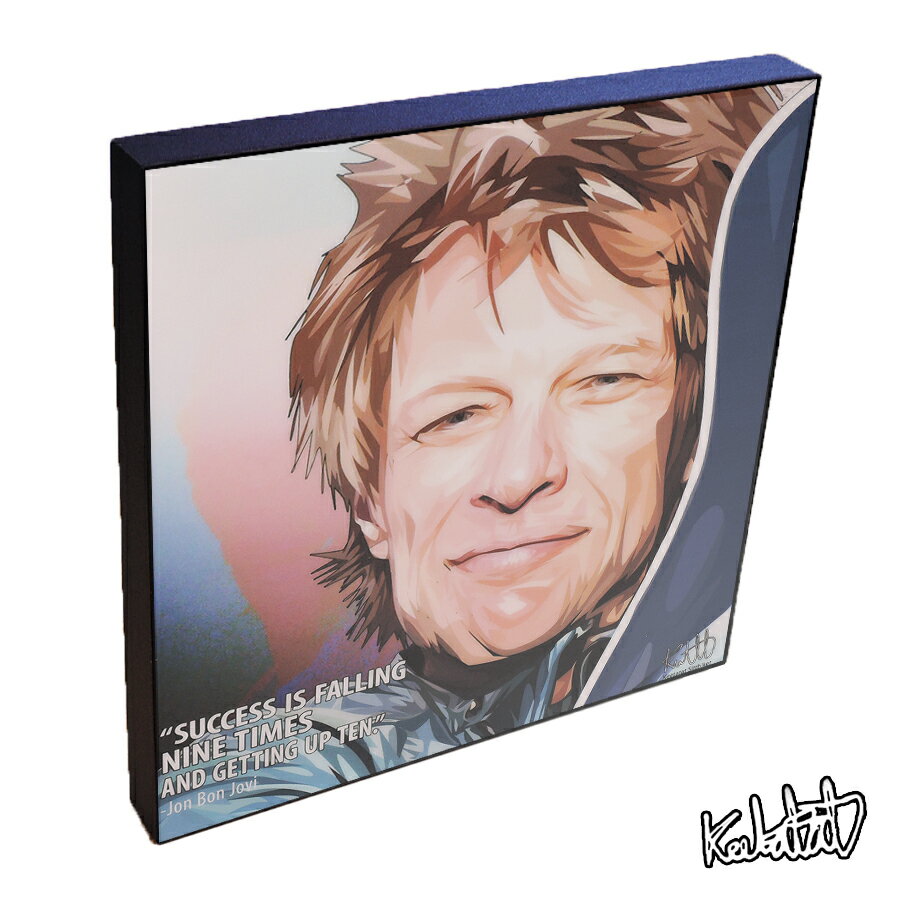 ポップアートフレーム Jon Bon Jovi　ジョン・ボン・ジョヴィ KEETATAT SITTHIKET アートパネル インテリア 雑貨 店舗 内装 玄関 おしゃれ ポスター 絵 イラスト 壁掛け シンガーソングライター ハードロック バンド レジェンド 音楽