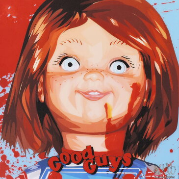 【6/19/20:00-6/23/10:59 ポイント10倍！】アートパネル 特大52cmサイズ☆ Chucky2 チャッキー インテリアホラーキャラクター チャイルド・プレイ ウォールアート 映画 キャラクター スター グッズ おしゃれ イラスト 絵 絵画 ポップアート アートフレーム 雑貨