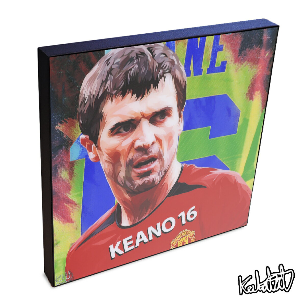 ポップアートフレーム Roy Keane2 ロイ・キーン2 KEETATAT SITTHIKET アートパネル インテリア 雑貨 店舗 内装 玄関 おしゃれ ポスター 絵 イラスト 壁掛け サッカー選手 スポーツ選手 ディフェンダー レジェンド アイルランド代表