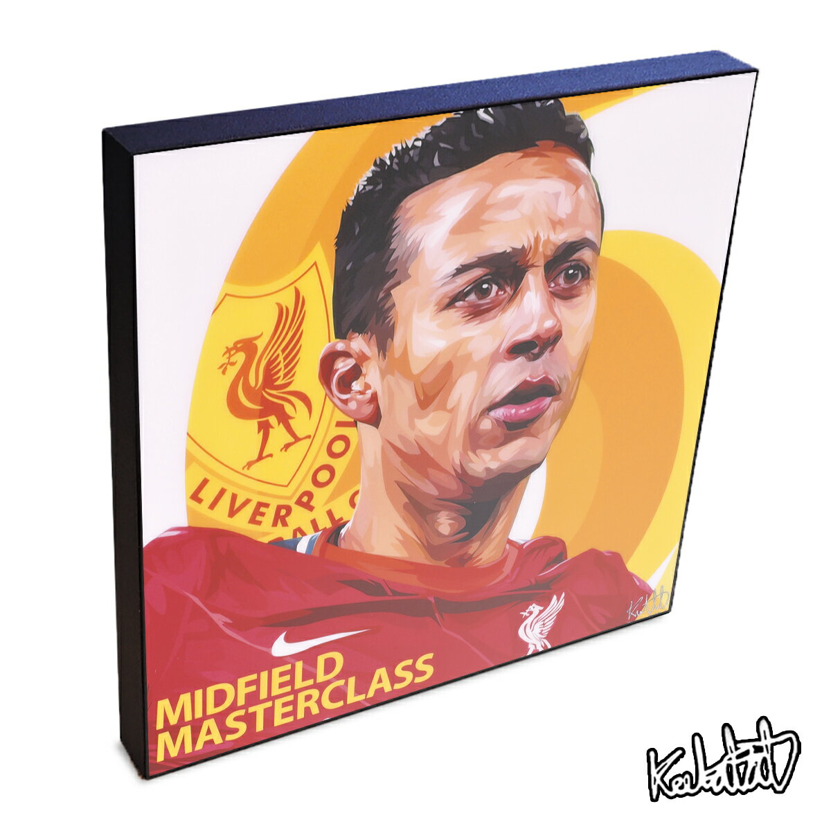 ポップアートフレーム Thiago Alcantara ティアゴ・アルカンタラ KEETATAT SITTHIKET アートパネル インテリア 雑貨 店舗 内装 玄関 おしゃれ ポスター 絵 イラスト 壁掛け サッカー選手 スポーツ選手 ミッドフィールダー リヴァプール スペイン代表