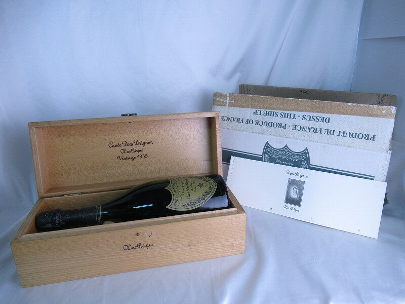 【全品☆ポイント2倍☆☆】Cuvee Dom Perignon oenotheque Vintage 1959 キュヴェ ドン ペリニヨン エノテーク ヴィンテージ 1959年 750ml 12.5% 専用木箱・冊子・外箱付 シャンパン【希少】【レア】【中古】（未開封品）