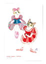 set_b13◆6枚セット 猫ポストカード北田浩子バレリーニャ セット【三毛猫バレエ団1】
