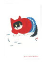 L0004 猫ポストカード アートボード赤ずきんルル【おいしい おいしい】北田浩子