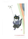 L0009 猫ポストカード アートボード赤ずきんルル【クリ にいさんはお仕事】北田浩子