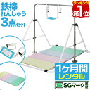 【楽天1位】【レンタル】【1ヶ月】鉄棒 室内 折りたたみ鉄棒 1ヶ月レンタル 信頼 安全 の SGマーク取得 逆上がり てつぼう おりたたみ 折り畳み 耐荷重80kg 子供 対象年齢 3才 - 7才 逆上がり 補助ベルト クッション マット 男の子 女の子 1年保証 ■[送料無料]