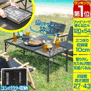 【楽天1位】FIELDOOR アウトドア テーブル メッシュ IGT互換 折りたたみ 軽量 幅120cm×54cm 高さ27/43cm 2段階 高さ調整 コンパ...