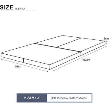 1年保証 日本製 マットレス ダブル 高反発 5cm 四つ折り 高反発マットレス 折りたたみ 高密度24D 150N マット ベッド 敷き布団 低反発マットレス と使い替えても マットレス 厚さ5cm 高反発マット 寝具 4つ折り 国産 ■[送料無料][あす楽]