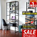 【今だけ14%OFF!6/11(水)01:59まで】【楽天1位】パソコンデスク 幅約75cm スリム ハイタイプ 収納ラック付き 棚付き 本棚 ハイデスク ラッ...