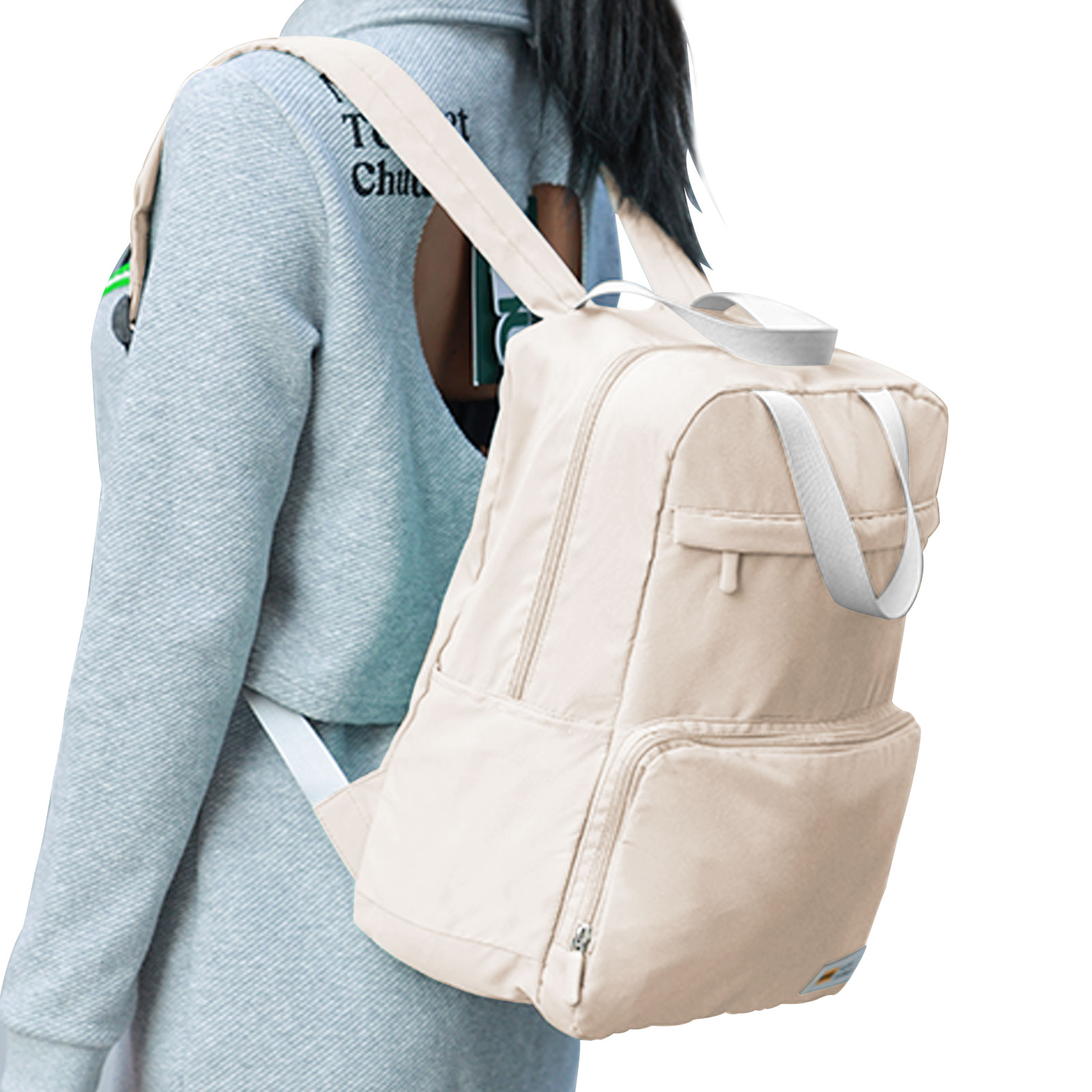 DSDCDJ レディース リュック 超薄型軽量(250g) 防水 A4サイズ折りたたみ可能 薄さ3cm フロントポケット..