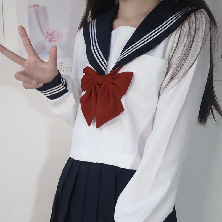 セーラー服 制服 コスプレ 学生服 スカート リボン 衣装 仮装 長袖 上下セット 女子制服 JK制服 高校生 4点セット 可愛い レディース 大きいサイズ 女子学生 女子高生 中学生 学園祭 大人 ハロウィン コスチューム衣装 半袖 卒業式 送料無料