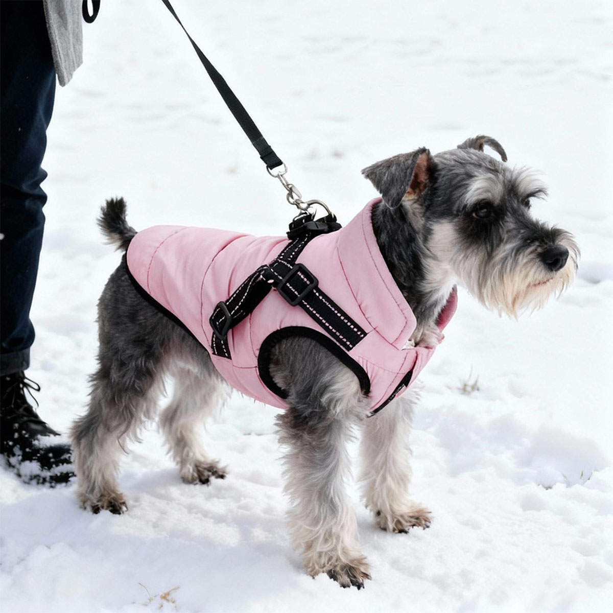 犬服 冬 ベスト 暖かい 冬服 ハーネス一体型 小型犬 中型犬 防寒 ジャケット 保温 防風 裏ボア 前開き ..