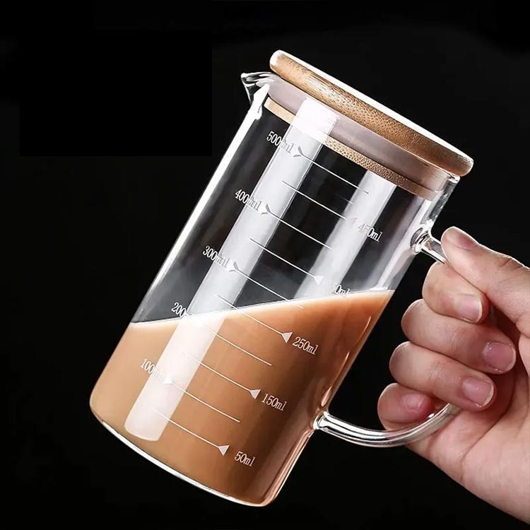 乐天商城 - 350ml フタ付き 目盛り付き 500ml 計量カップ 1L メジャーカップ 1000ml 製菓道具 フタ付き 竹蓋 フタ付き 注ぎやすい 調理用具 取っ手付き キッチンツール 電子レンジ対応 直火対応 熱湯対応 ミルク 耐熱ガラス 調理器具