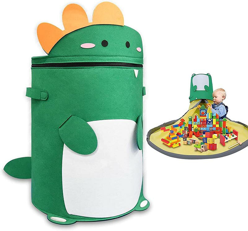 Rakuten - おもちゃ 収納バッグ プレイマット おもちゃ収納 折り畳み式 レゴ 収納 玩具収納バッグ 収納バスケット ふた付き かわいい 大容量 お片付け簡単 洗濯可能 収納マット 収納袋 出産祝い 誕生日プレゼント 収納用品