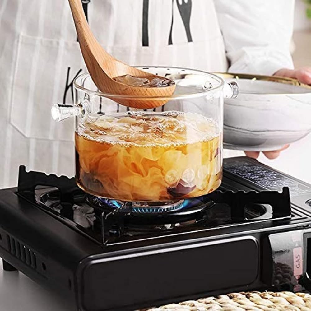 Rakuten - 耐熱ガラス透明鍋：IH・直火・電子レンジ対応！寸胴両手鍋で家庭料理からホットワインまで円滑調理