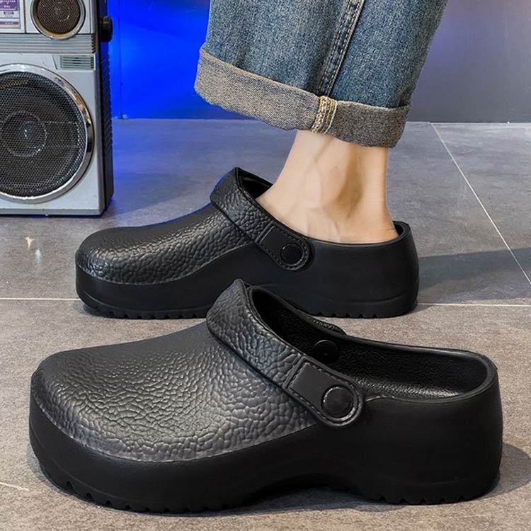 smilecoco楽天市場店のサンダル メンズ 作業靴 厨房用 軽量 コックシューズ キッチンシューズ キッチンシューズ ワークマン 外履き ガーデン シューズ 滑らない 耐摩耗性 厨房 医療 サンダル ホテル用｜アングル2