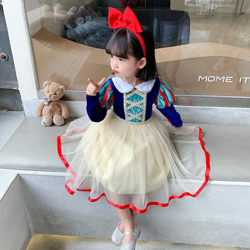 白雪 お姫様 キッズ 子ども 女の子 プリンセスドレス コスプレ 子供ドレス ワンピース コスチューム 変装 女の子 キッズ 七五三 ハロウィン クリスマス コスプレ 衣装 仮装 ベビー ドレス 衣装 プレゼント