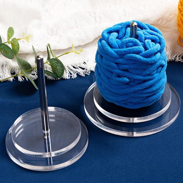 ダブル糸ホルダー 毛糸 ヤーンホルダー クリア プラスチック 編み物 ヤーンホルダー 毛糸玉 ヤーンロー..