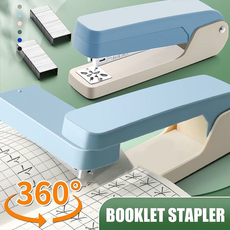 Rakuten - ブックレットホッチキス 360度回転 6色 ブックホッチキス 小冊子製本機 ホッチキス 製本 50ページ製本可能 学生用ホッチキス オフィス 学校 家庭に最適学校用回転綴じホッチキス 小冊子または製本用 360 度回転デスクホッチキス