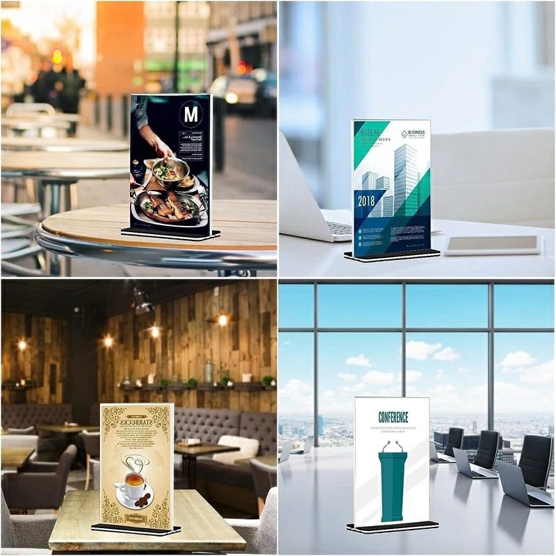 アクリルスタンド a6 縦 両面用T型 防水性と耐久性 6個入 高い透明性 滑らかでバリがない アクリルフレーム フォトスタンド クリアスタンド 写真たて 透明アクリル POP 広告 メニュー展示 飲食店 サインスタンド 卓上展示