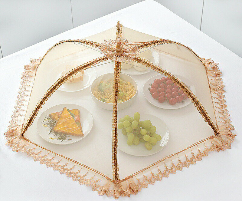 フードカバー 通気性 食卓カバー 虫よけ 折り畳み式 直径80/60cm 食卓覆い 細密網糸 頑丈 蚊帳 食卓カバー 收納便利 使いやすい おしゃれ 傘型 防蚊・防塵・キッチン用 円形 ご飯 傘タイプ メッシュ おしゃれ テーブル 虫よけ ほこり