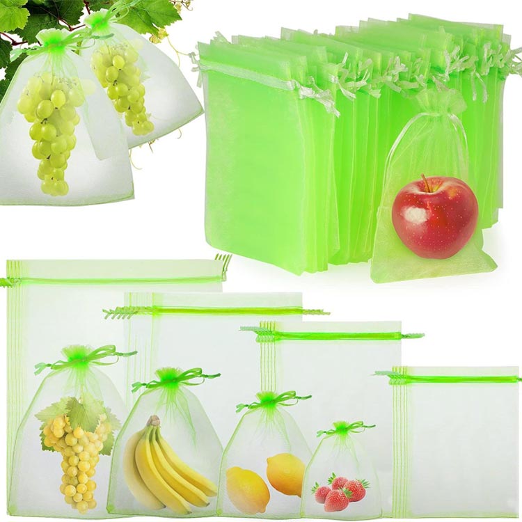 園芸ネット ネット 10×15cm 果物保護袋 鳥よけ網 20×30cm 30×40cm 果物保護袋 野菜 100枚セット 果物 ..