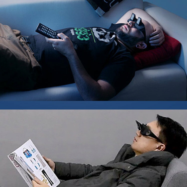 ごろ寝めがね プリズムメガネ オーバーグラス 怠け者メガネ 首 負担 軽減 スマホ タブレット 眼鏡をかけたまま 読書 雑誌 新聞 ゲーム 手元 作業 寝たままメガネ ごろ寝メガネ なまけものメガネ 寝ながら 便利 アイテム メガネ めがね おもしろ