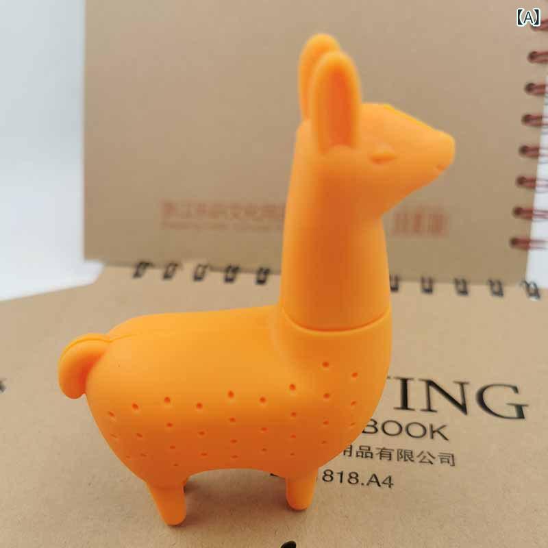 Rakuten - ティーインフューザー アルパカ ラマ 動物マスコット シリコン製 茶こし ティーフィルター お茶 紅茶 ハーブティー かわいい おしゃれ モダン イエロー